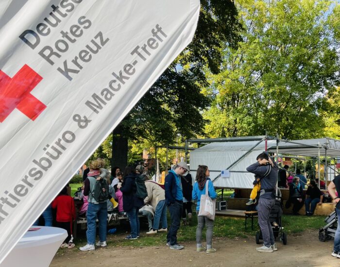 Stimmungsbild vom Nachbarschaftsfest auf dem Chlodwigplatz.