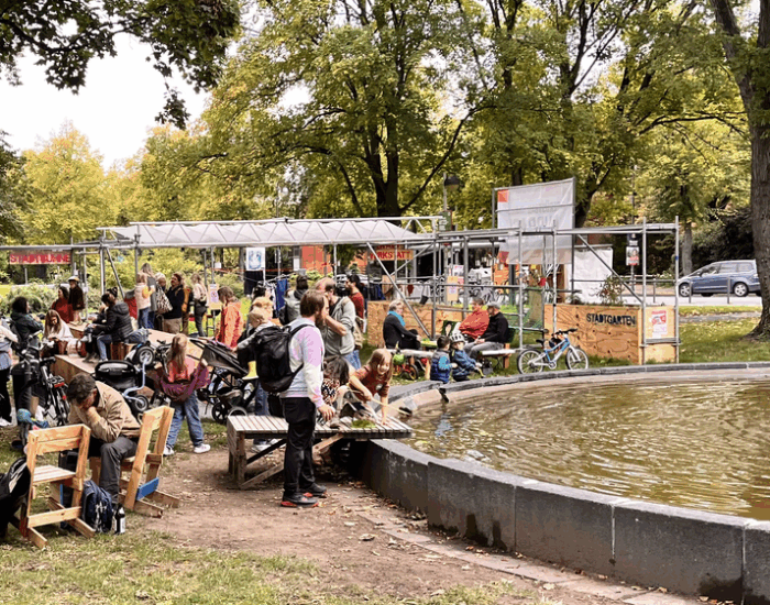 Stimmungsbild vom Nachbarschaftsfest auf dem Chlodwigplatz